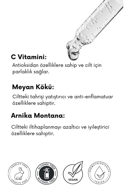 Cilt Tonu Eşitleyici, Aydınlatıcı ve Leke Karşıtı C Vitamini Serum