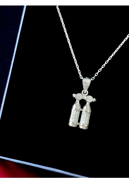 Alâ Silver Jewellery Dalgıç Dalış Tüpü, Scuba Beyaz Taşlı Tasarım 925 Ayar Gümüş Kolye fiyatları