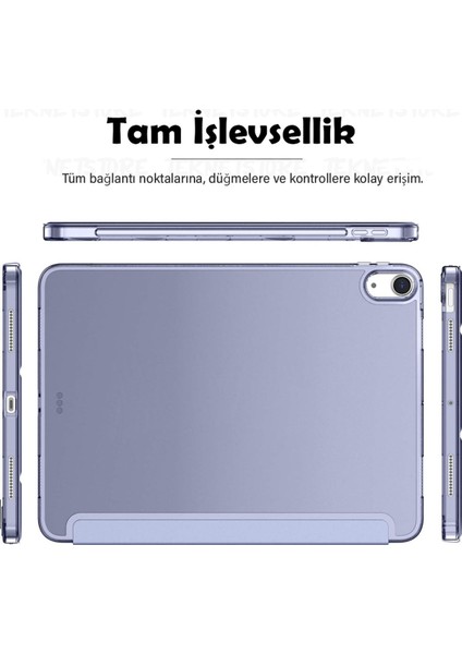 iPad Air 6 11 İnç M2 Çip 2024 Uyumlu Tablet Kılıfı İnce Tasarım Smart Cover Standlı Akıllı Kapak