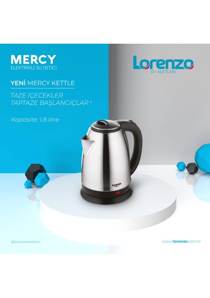 Mercy 1,8 L Çelik Kettle