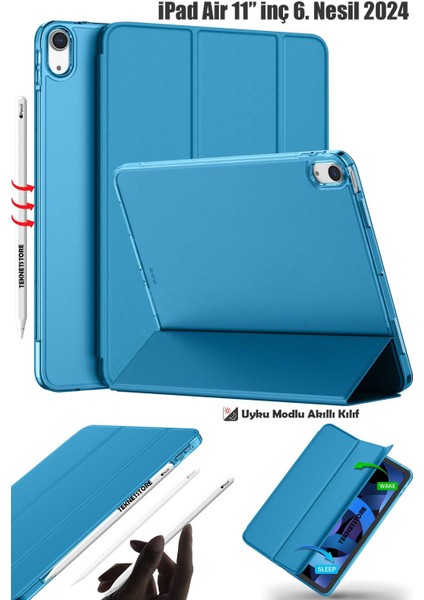 iPad Air 6 11 İnç M2 Çip 2024 Uyumlu Tablet Kılıfı İnce Tasarım Smart Cover Standlı Akıllı Kapak