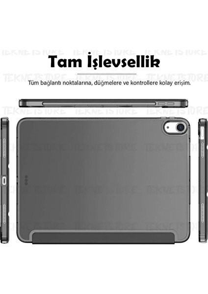 iPad Air 6 11 İnç M2 Çip 2024 Uyumlu Tablet Kılıfı İnce Tasarım Smart Cover Standlı Akıllı Kapak