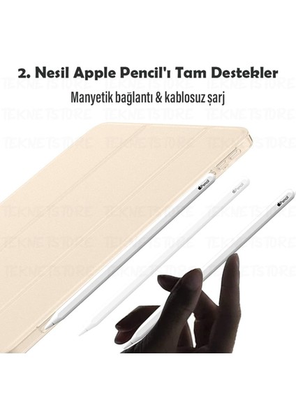 iPad Air 6 11 İnç M2 Çip 2024 Uyumlu Tablet Kılıfı İnce Tasarım Smart Cover Standlı Akıllı Kapak