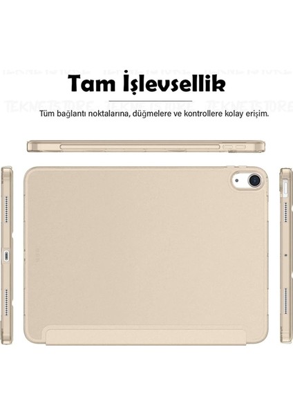 iPad Air 6 11 İnç M2 Çip 2024 Uyumlu Tablet Kılıfı İnce Tasarım Smart Cover Standlı Akıllı Kapak