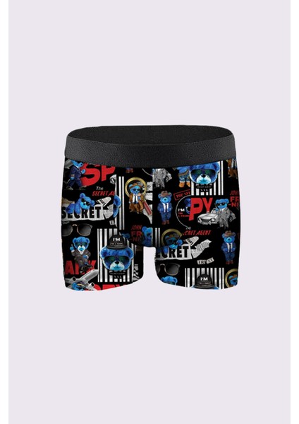 3'lü Erkek Desenli Boxer Paketleri %95 Pamuk Premium Collection - Çok Renkli