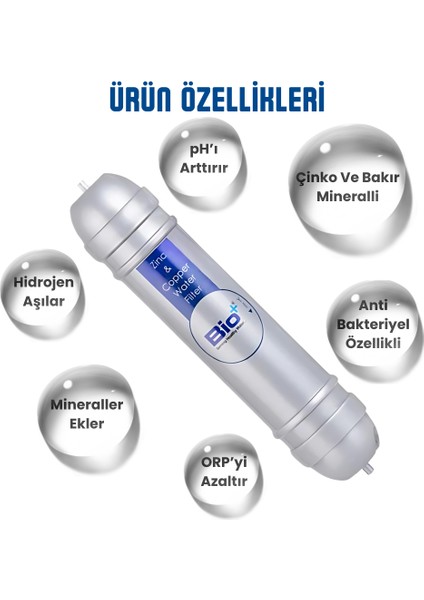 Ph 8,5 Alkali Çinko ve Bakır Mineralli Su Filtresi