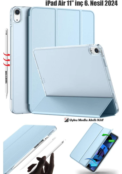 iPad Air 6 11 İnç M2 Çip 2024 Uyumlu Tablet Kılıfı İnce Tasarım Smart Cover Standlı Akıllı Kapak