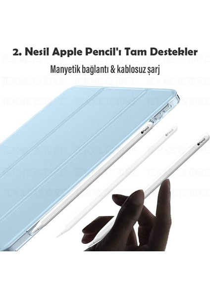 iPad Air 6 11 İnç M2 Çip 2024 Uyumlu Tablet Kılıfı İnce Tasarım Smart Cover Standlı Akıllı Kapak