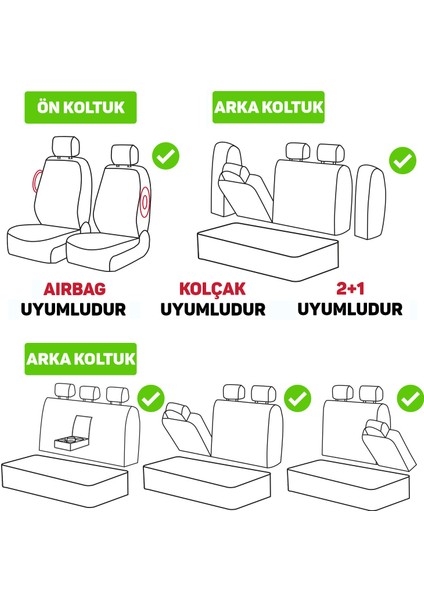 Citroen C3 2 2009-2015 Oto Koltuk Kılıfı * Yaprak Model / Gri-Siyah K