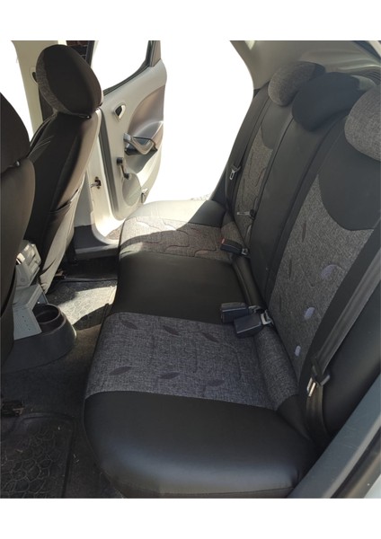 Fort Kuga 3 2020+ Oto Koltuk Kılıfı * Yaprak Model / Gri-Siyah K