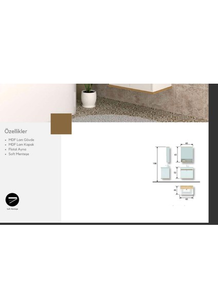 Elite 65 cm Banyo Dolabı fiyatları