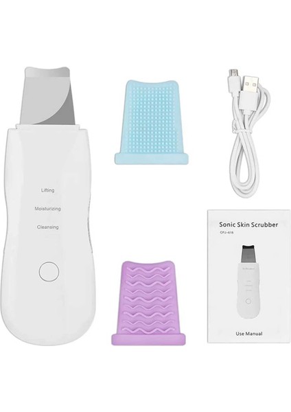 Ultrasonik Cilt Scrubber Derin Soyulma Kürek Yüz Gözenek Temizleyici Yüz Cilt Scrubber