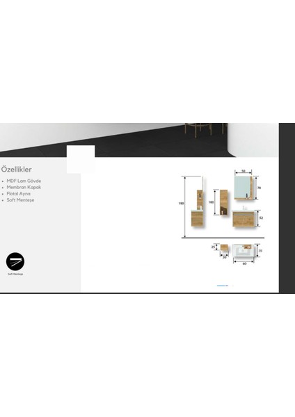 Venüs 60 cm Banyo Dolabı