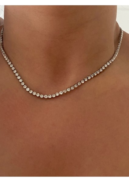 Çelik Gümüş Renk Su Yolu Kolye