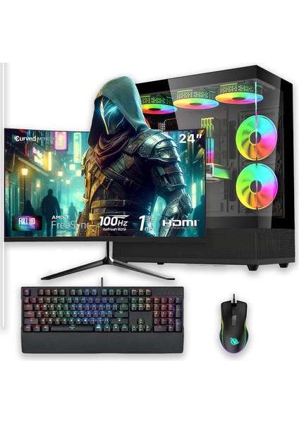 E-Vix Nona I5-12400F 32GB 256GB M.2 Nvme Rtx 4060 Ti 16GB 24" Oyuncu Masaüstü Bilgisayarı