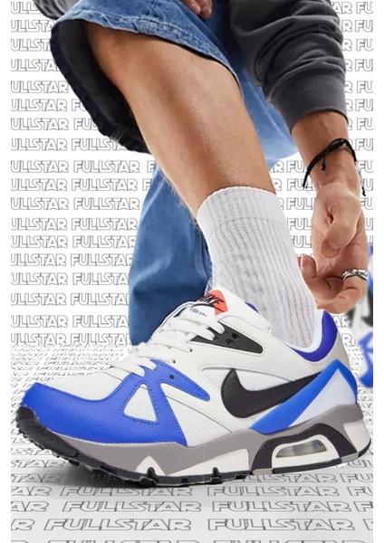 Air Structure Leather Sneaker Hakiki Deri Erkek Sneaker Ayakkabı Beyaz Mavi Kırmızı