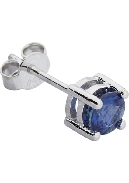 14 Ayar Altın 0.64 Karart Safir Tektaş Tek Küpe (Çift Değildir)