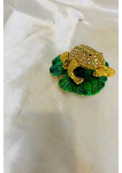 Feng Shui Ejderha Yılı Koruyucu Bereket Zenginlik Sembolü Para Lı Kurbağa Swaroski Taşlı