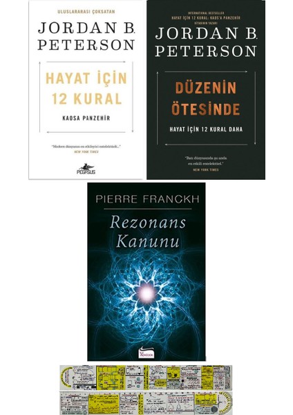 Hayat İçin 12 Kural - Düzenin Ötesinde- Rezonans Kanunu 3 Kitap Set + Matematik Öğreten Cetvel