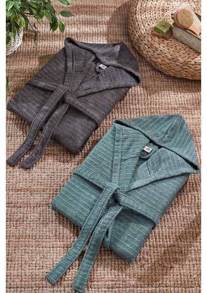 Quina 2Li Kapüşonlu Oversize Bornoz Seti fiyatları