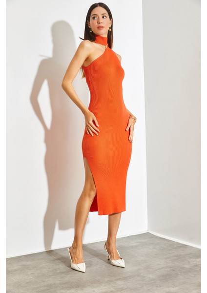 Kadın Balıkçı Yaka Omuz Dekolteli Triko Elbise fiyatları