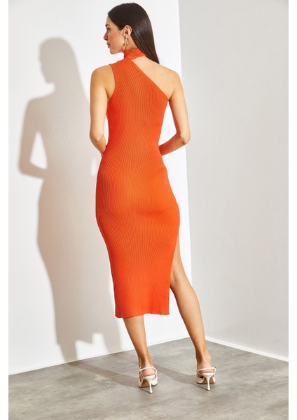 Kadın Balıkçı Yaka Omuz Dekolteli Triko Elbise modelleri