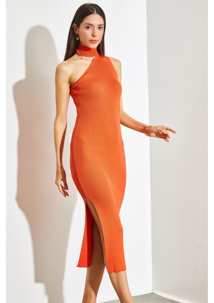 Kadın Balıkçı Yaka Omuz Dekolteli Triko Elbise indirimleri