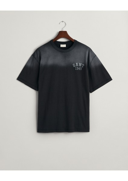 Erkek Siyah Relaxed Fit Bisiklet Yaka Logolu T-Shirt 2033014.5 fırsatları