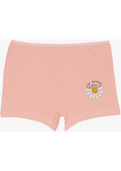 Kız Çocuk Boxer Papatya Baskılı 5-11 Yaş, Pembe