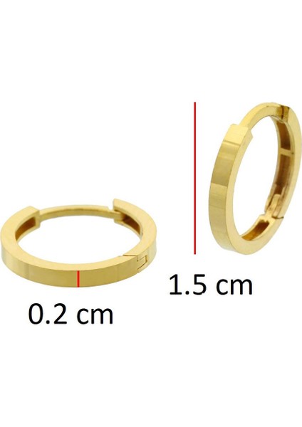 22 Ayar Altın Minimal Halka Küpe