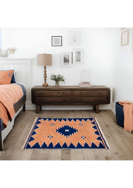 Manyas Geometrik Desenli Yün Halı Kilim 94X121 cm
