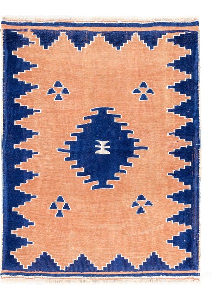 Manyas Geometrik Desenli Yün Halı Kilim 94X121 cm