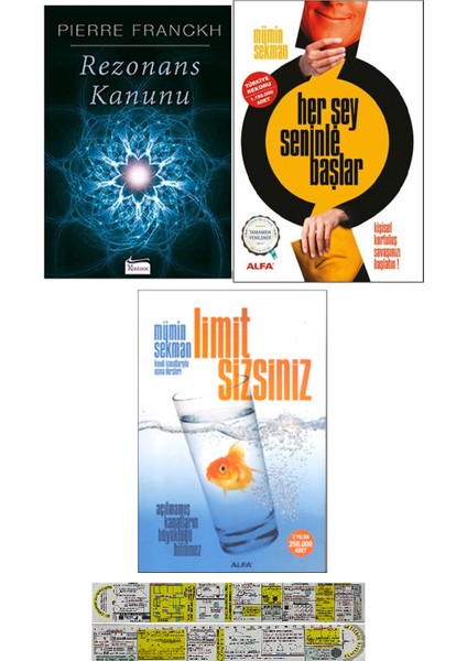 Rezonans Kanunu - Her Şey Seninle Başlar - Limit Sizsiniz 3 Kitap Set + Matematik Öğreten Cetvel