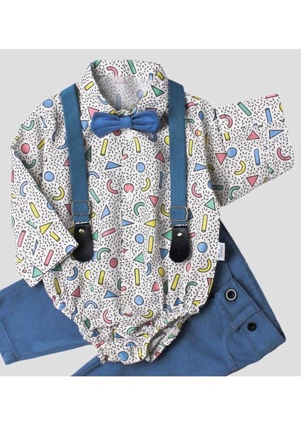 Bebek Takımı Zıbınlı Gömlek Pantolon Papyon ve Slopet %100 Pamuklu modelleri