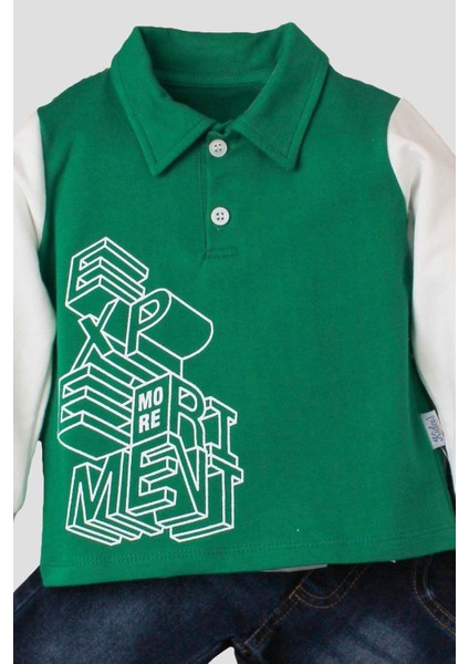 Erkek Bebek Polo Takım Kot Pantolon Üst İkili Takım modelleri
