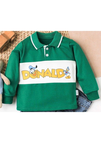 Erkek Bebek Gömlek Kısa Kollu Pantolon İkili Takım Donald Baskılı Ördekli %100 Pamuklu fiyatları