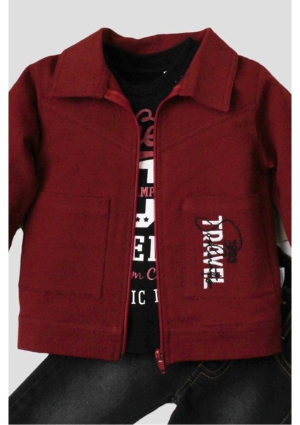 Erkek Bebek Spor Ceket Kot Pantolon Sweatshirt 3'lü Takım Pamuklu fırsatları