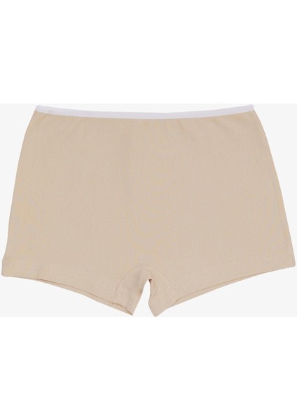 Kız Çocuk Boxer Dondurma Baskılı 5-11 Yaş, Bej
