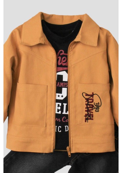 Erkek Bebek Spor Ceket Kot Pantolon Sweatshirt 3'lü Takım Pamuklu fırsatları