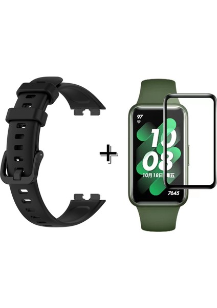 Huawei Band 8 ile Uyumlu Silikon Kordon Kayış + Ekran Koruma Filmi - FC541