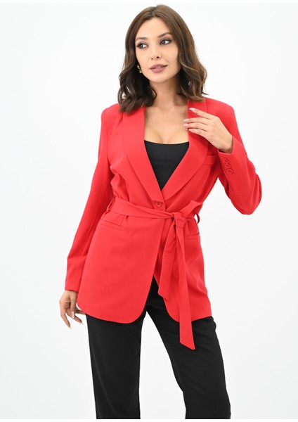 Kadın Kuşaklı Blazer Ceket 9004-1-24