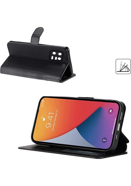 Xiaomi Mi 13 Pro Global Darbeye Dayanıklı Cüzdanlı ve Standlı Kapaklı Deri Kılıf Siyah AL4232