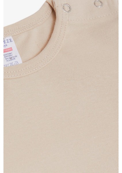 Erkek Bebek Çıtçıtlı Zıbın Body Basic 9 Ay-3 Yaş, Krem