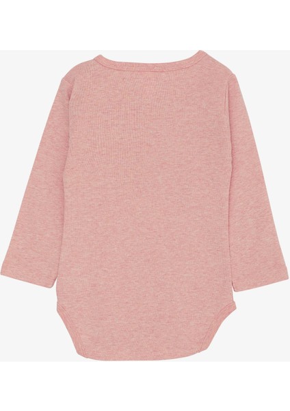 Kız Bebek Çıtçıtlı Zıbın Body Havalı Tavşancık Baskılı 9 Ay-3 Yaş, Pembe Melanj
