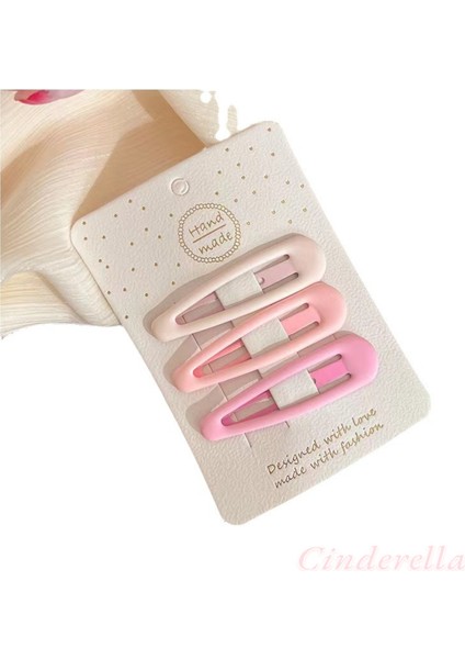 3'lü Mat Soft Pembe Tonlu Klasik Model Çıtçıt Toka Seti 6 cm - Kız Çocuk Çıtçıtlı Yan Saç Tokası