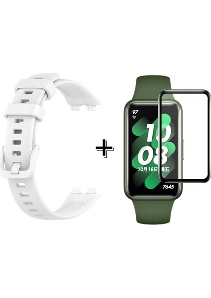 Huawei Band 8 ile Uyumlu Silikon Kordon Kayış + Ekran Koruma Filmi - FC541
