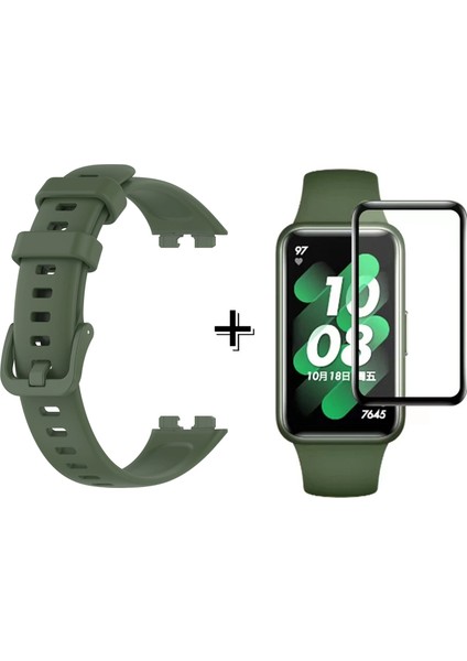Huawei Band 8 ile Uyumlu Silikon Kordon Kayış + Ekran Koruma Filmi - FC541