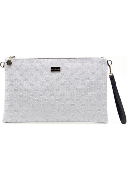 Silver Polo A.gümüş - Siyah NV1034 Kadın Portföy Clutch