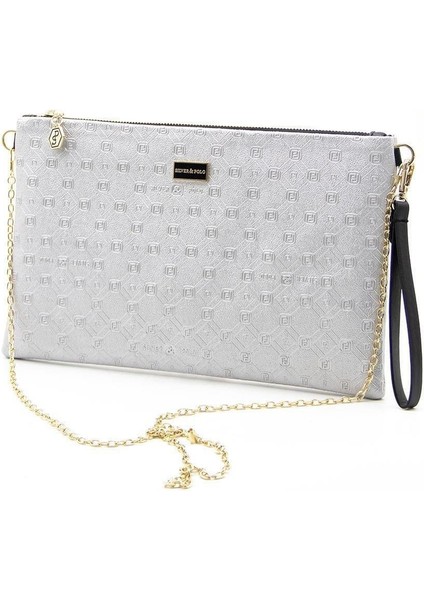 Silver Polo A.gümüş - Siyah NV1034 Kadın Portföy Clutch