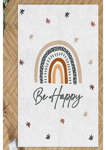 Dijital Baskı Kaymaz Makinede Yıkanabilir Leke Tutmaz Gökkuşağı Desenli Çocuk Odası Halısı Oyun Halısı